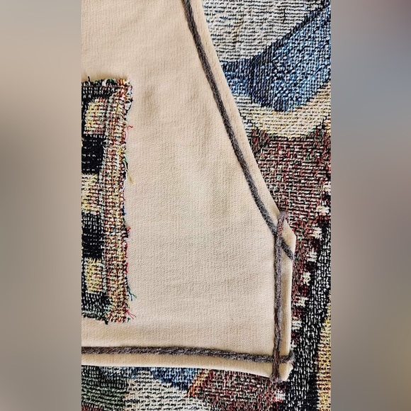 NEW 😍 HANDMADE Cottagecore Oversized Blanket Hoodie Sweatshirt Vintage Upcycled - Picture 11 of 13